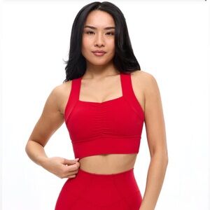 Buffbunny collection bloom sports bra in salsa red